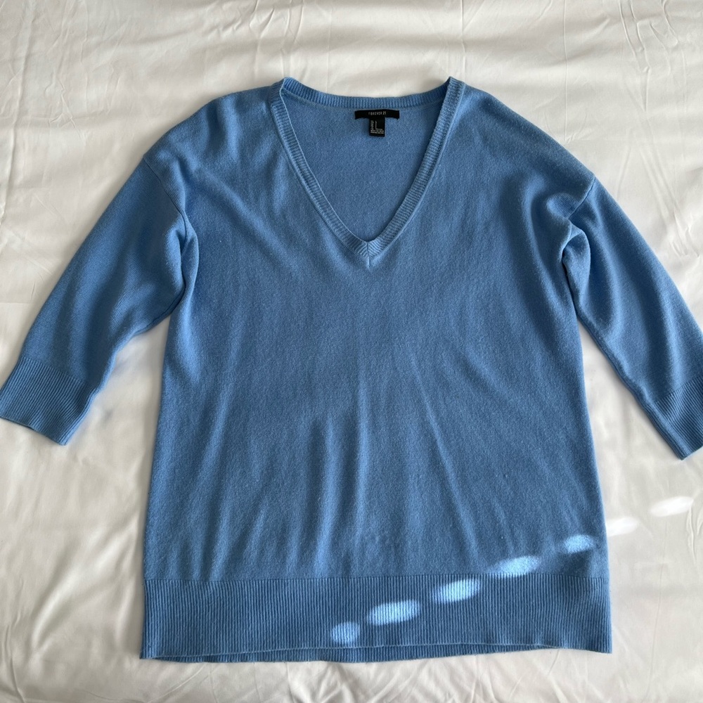 Deep v-neck soft sweater